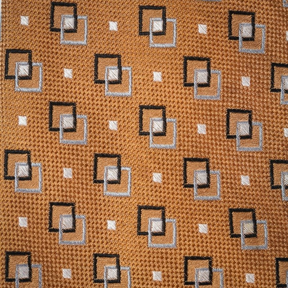 JOS.A. BANK Executive Collection Silk Designer Necktie  Brown Geometric Handmade - Picture 7 of 7